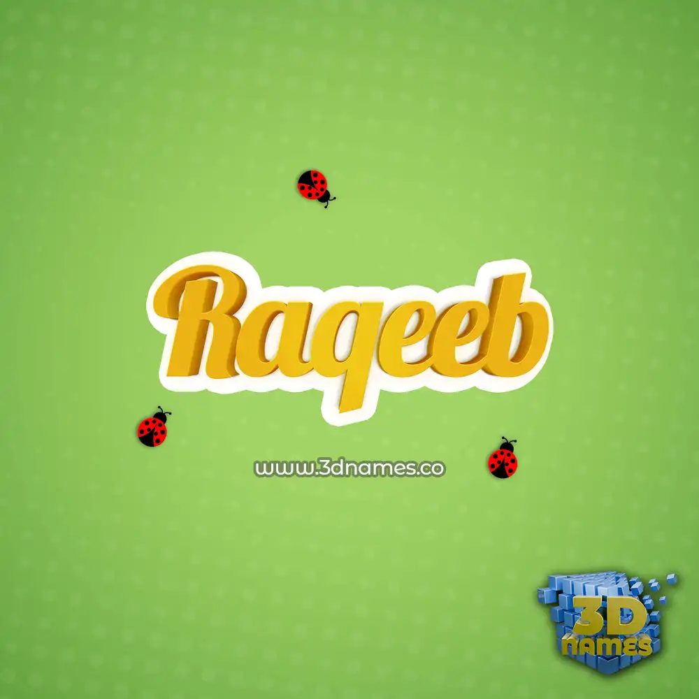 raqeeb in Ladybugs style - 3D name wallpaper