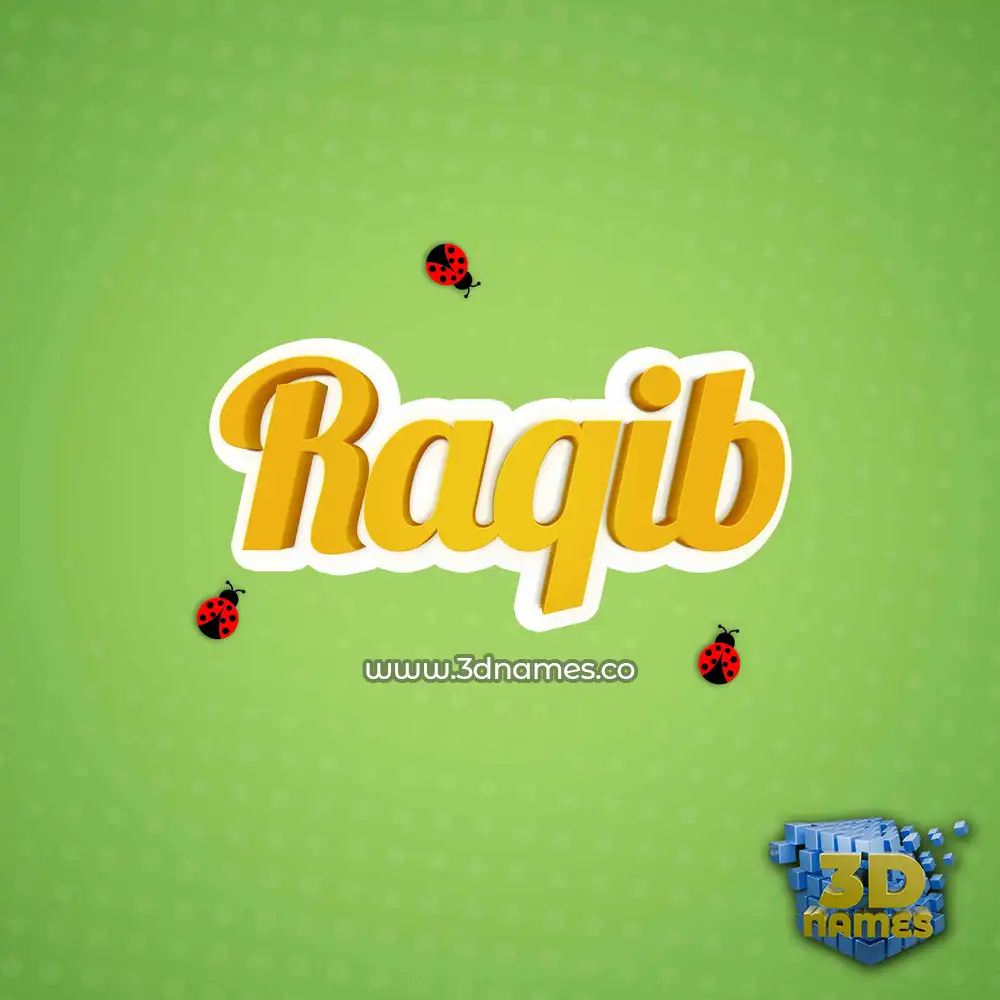 raqib in Ladybugs style - 3D name wallpaper