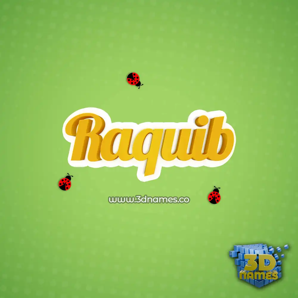 raquib in Ladybugs style - 3D name wallpaper