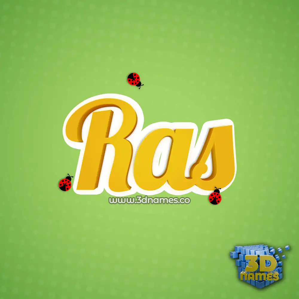 ras in Ladybugs style - 3D name wallpaper