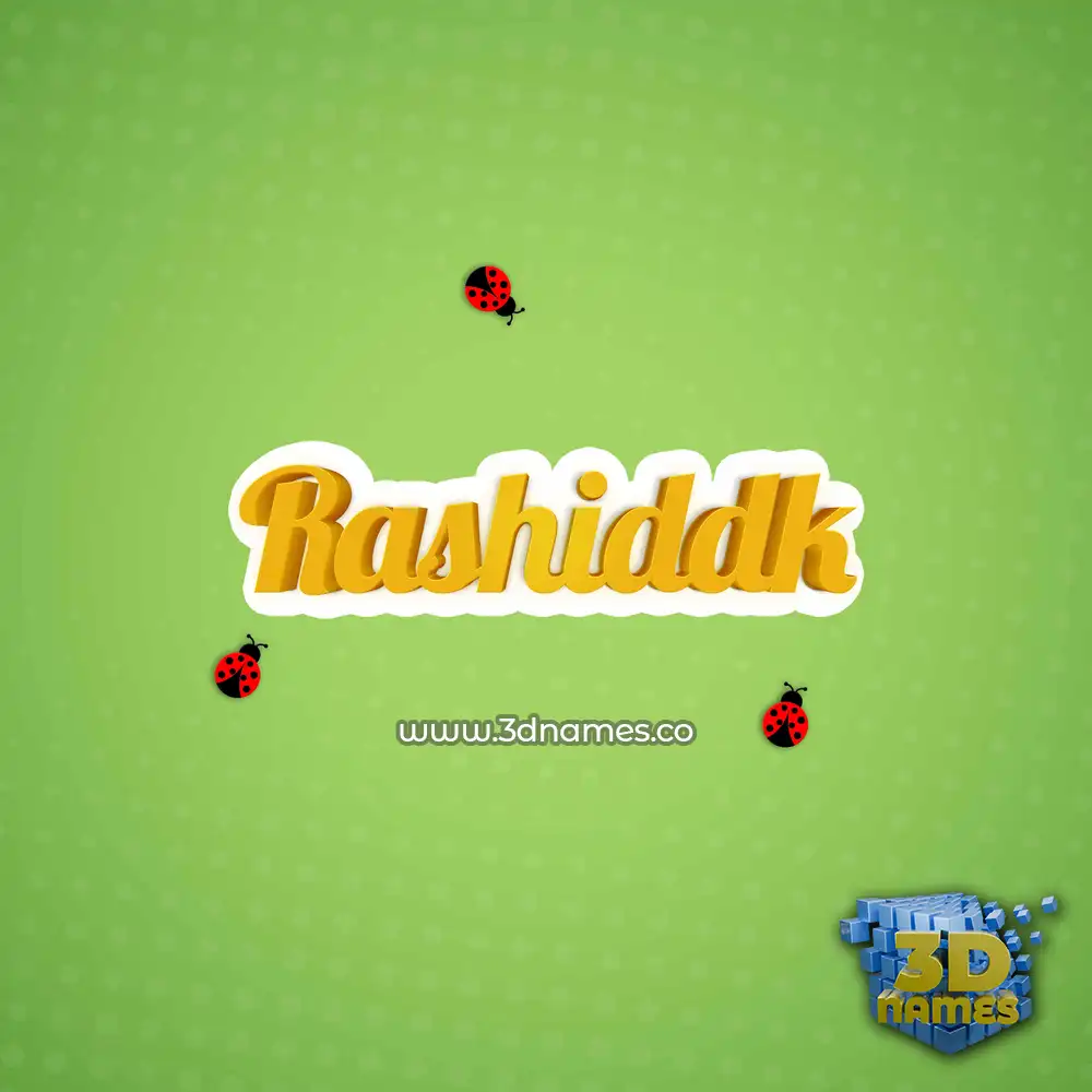 rashiddk in Ladybugs style - 3D name wallpaper