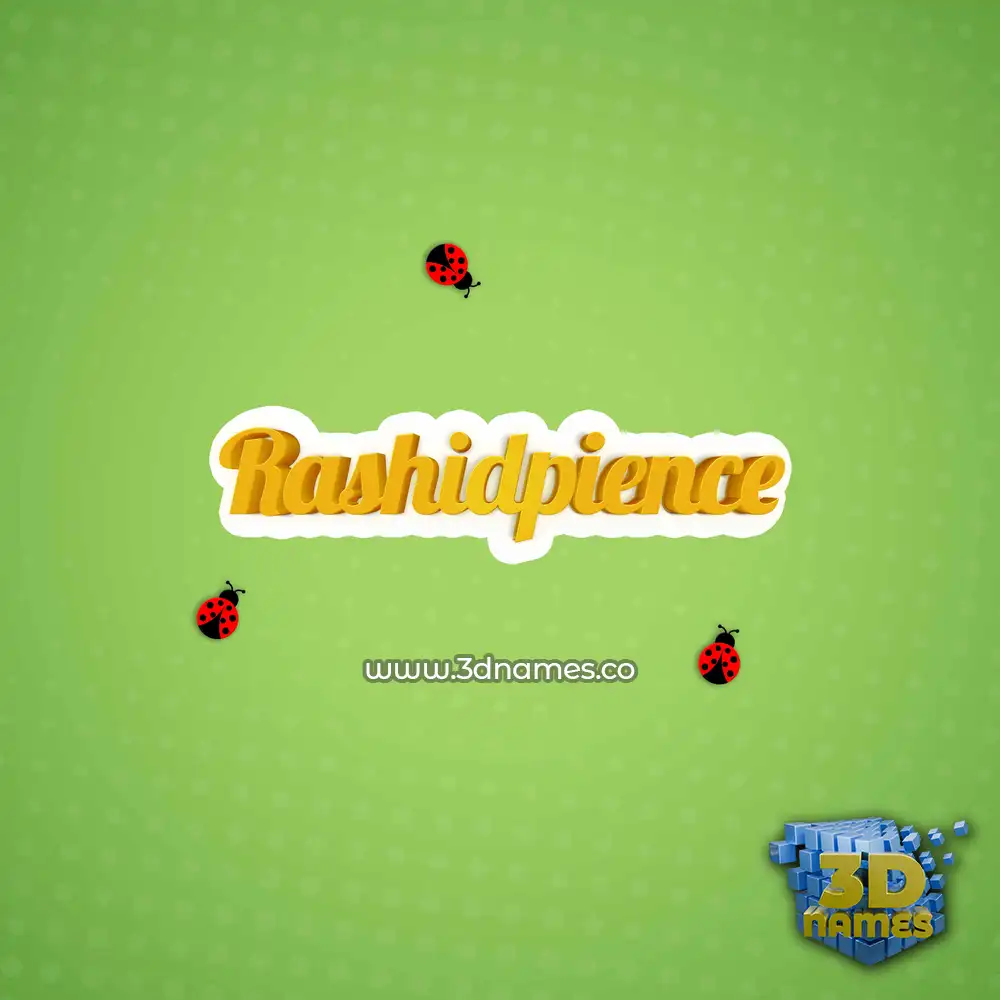 rashidpience in Ladybugs style - 3D name wallpaper