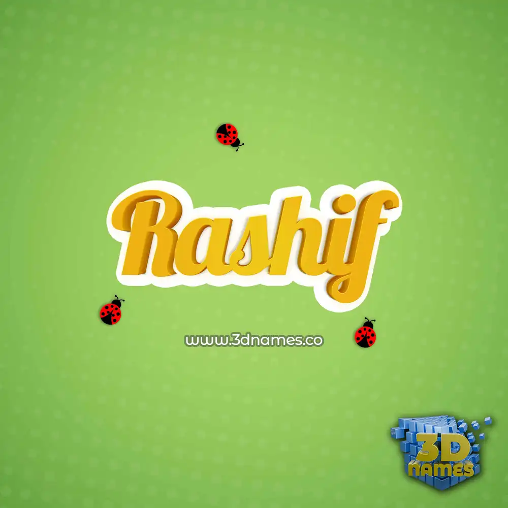rashif in Ladybugs style - 3D name wallpaper