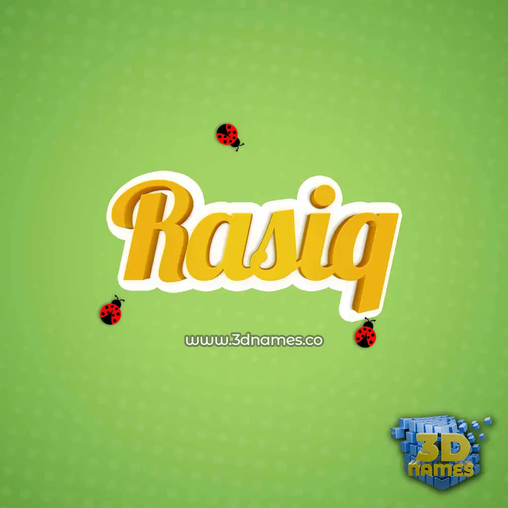 rasiq in Ladybugs style - 3D name wallpaper