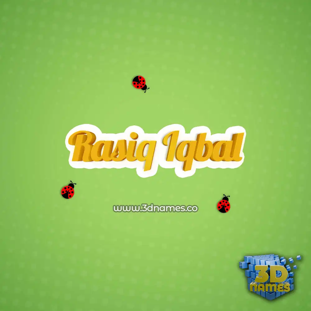 rasiq iqbal in Ladybugs style - 3D name wallpaper