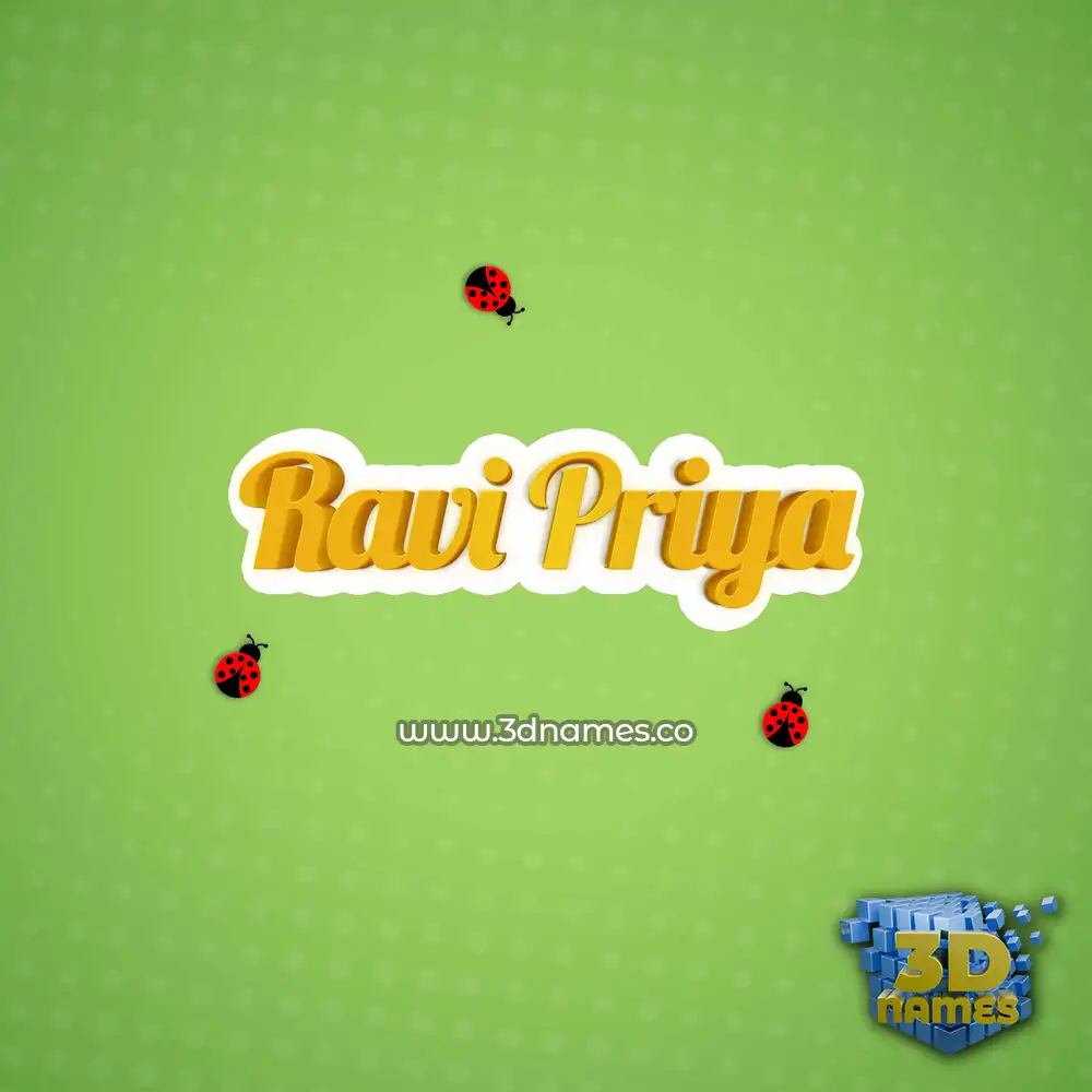 ravi priya in Ladybugs style - 3D name wallpaper