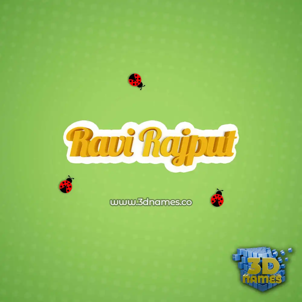 ravi rajput in Ladybugs style - 3D name wallpaper