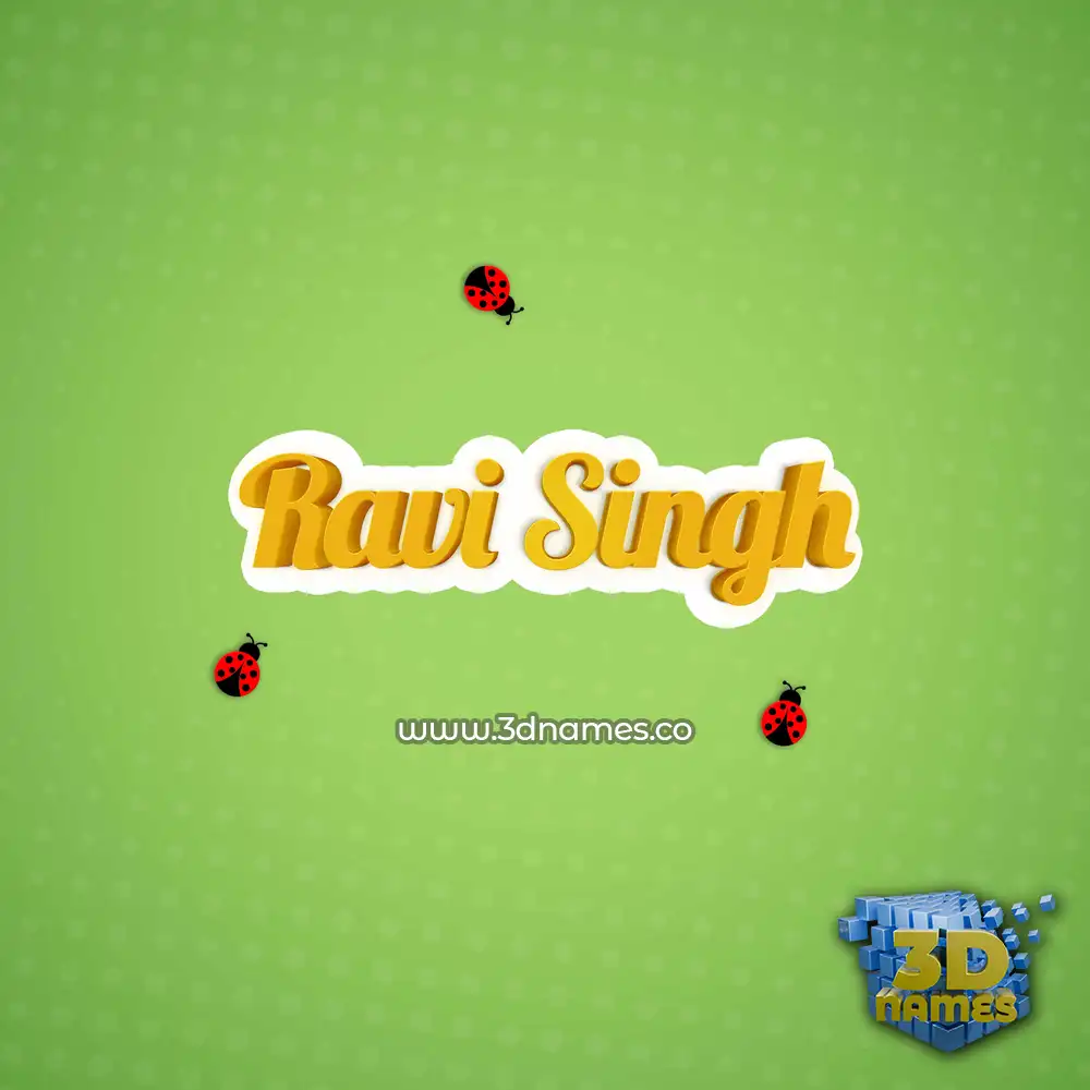 ravi singh in Ladybugs style - 3D name wallpaper