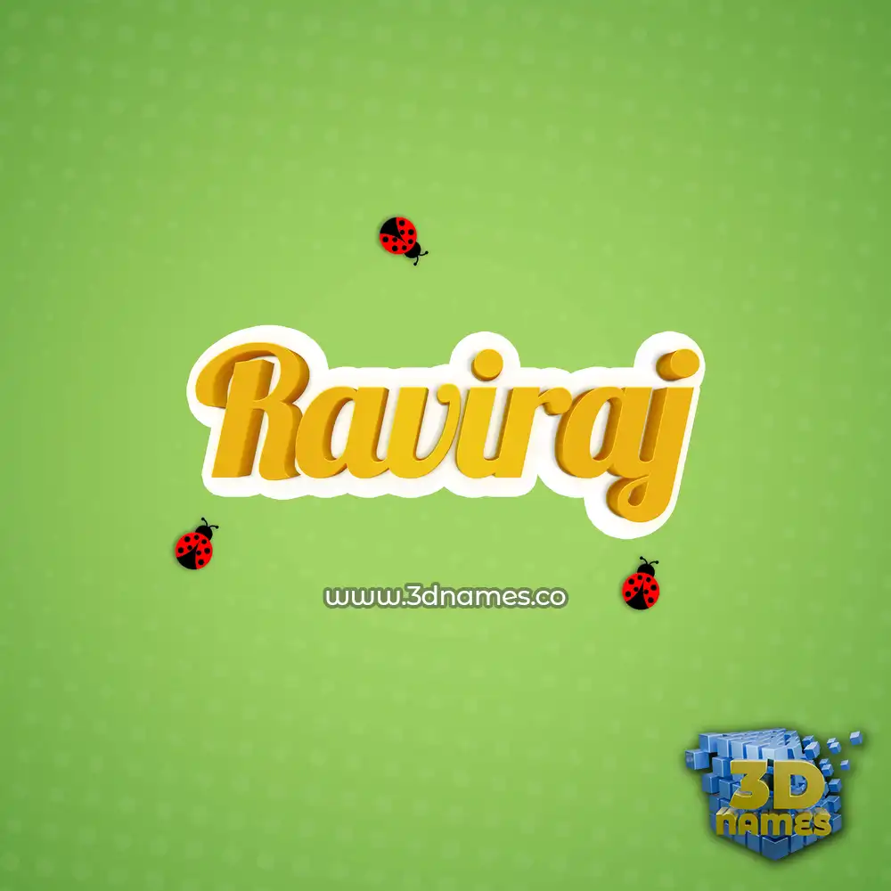 raviraj in Ladybugs style - 3D name wallpaper