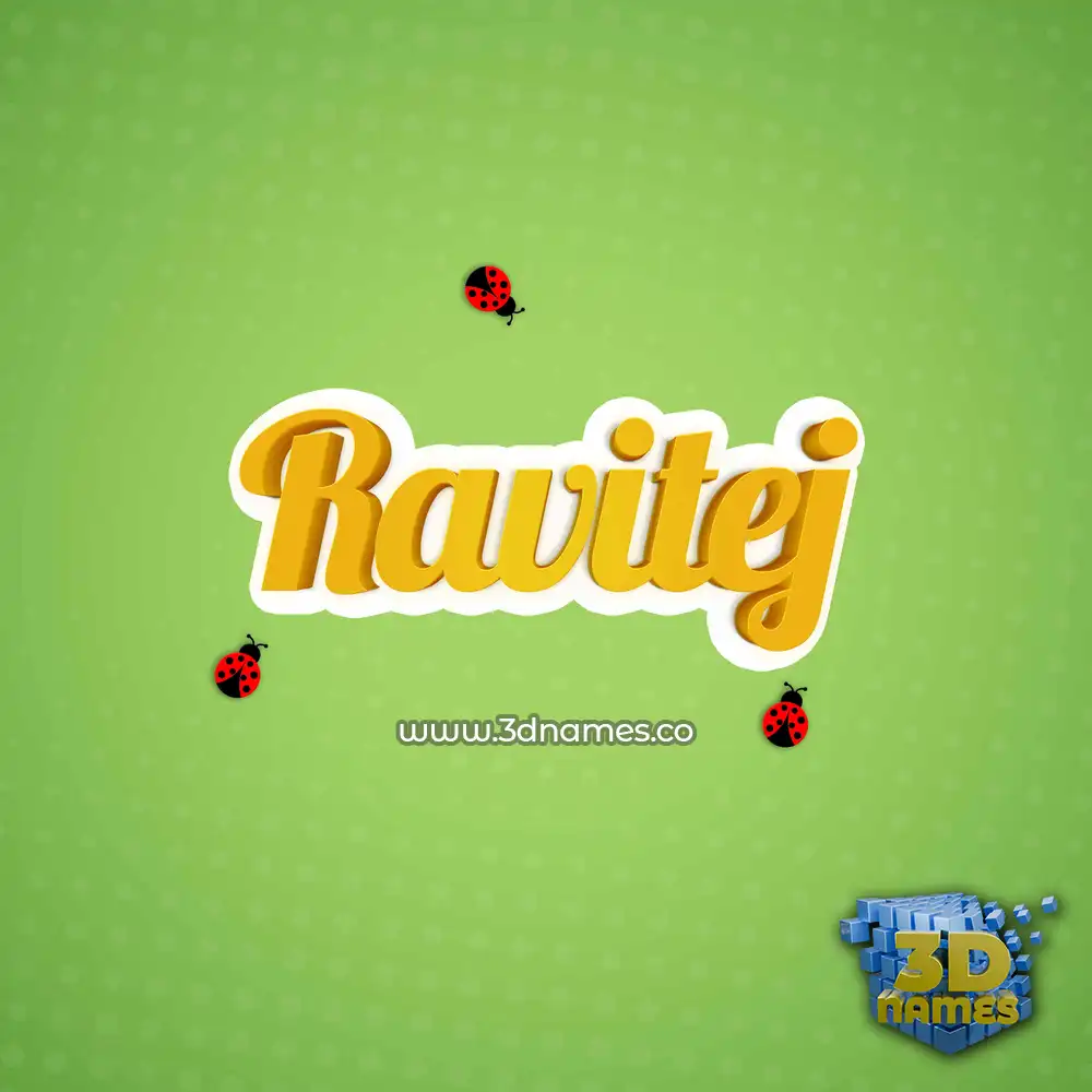 ravitej in Ladybugs style - 3D name wallpaper