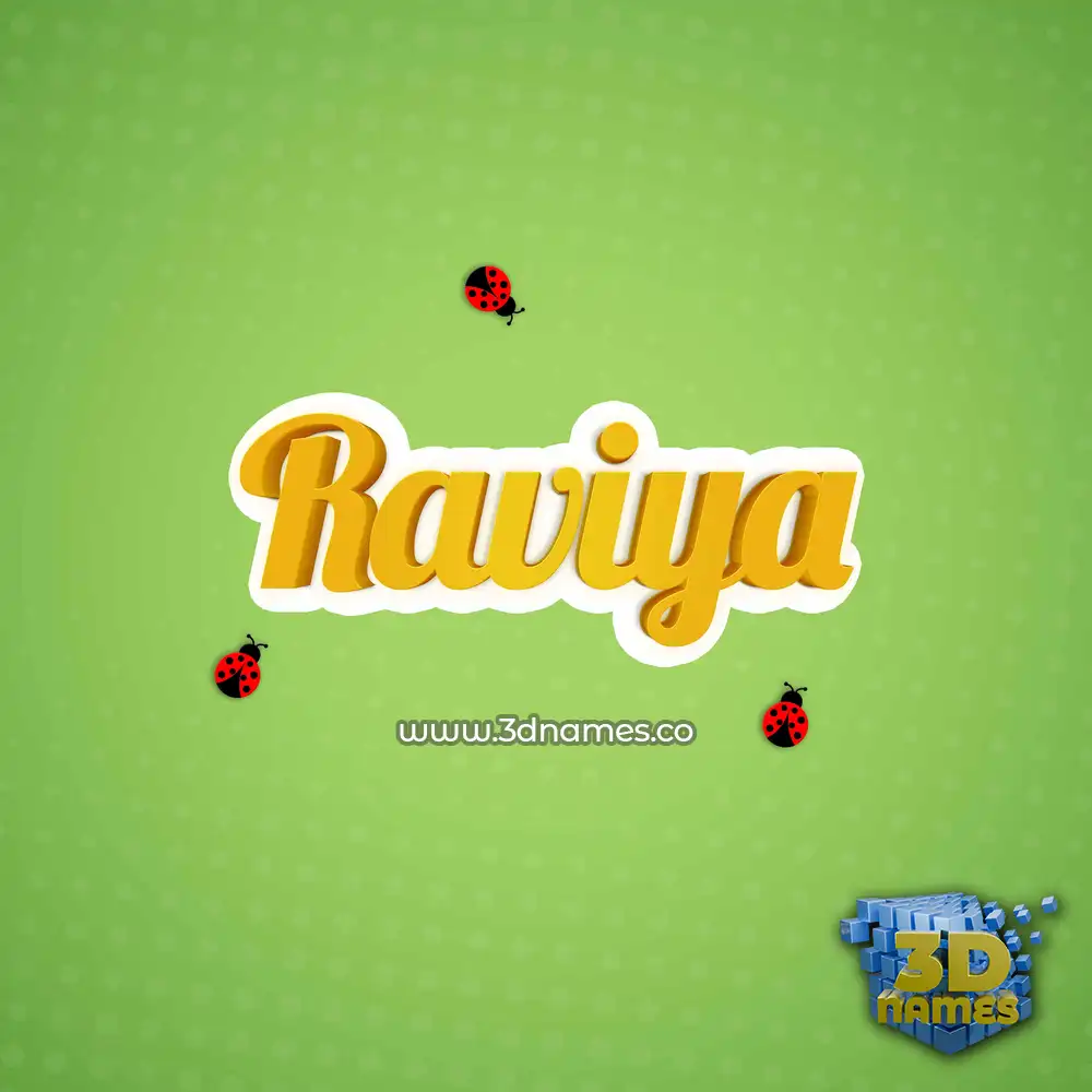 raviya in Ladybugs style - 3D name wallpaper