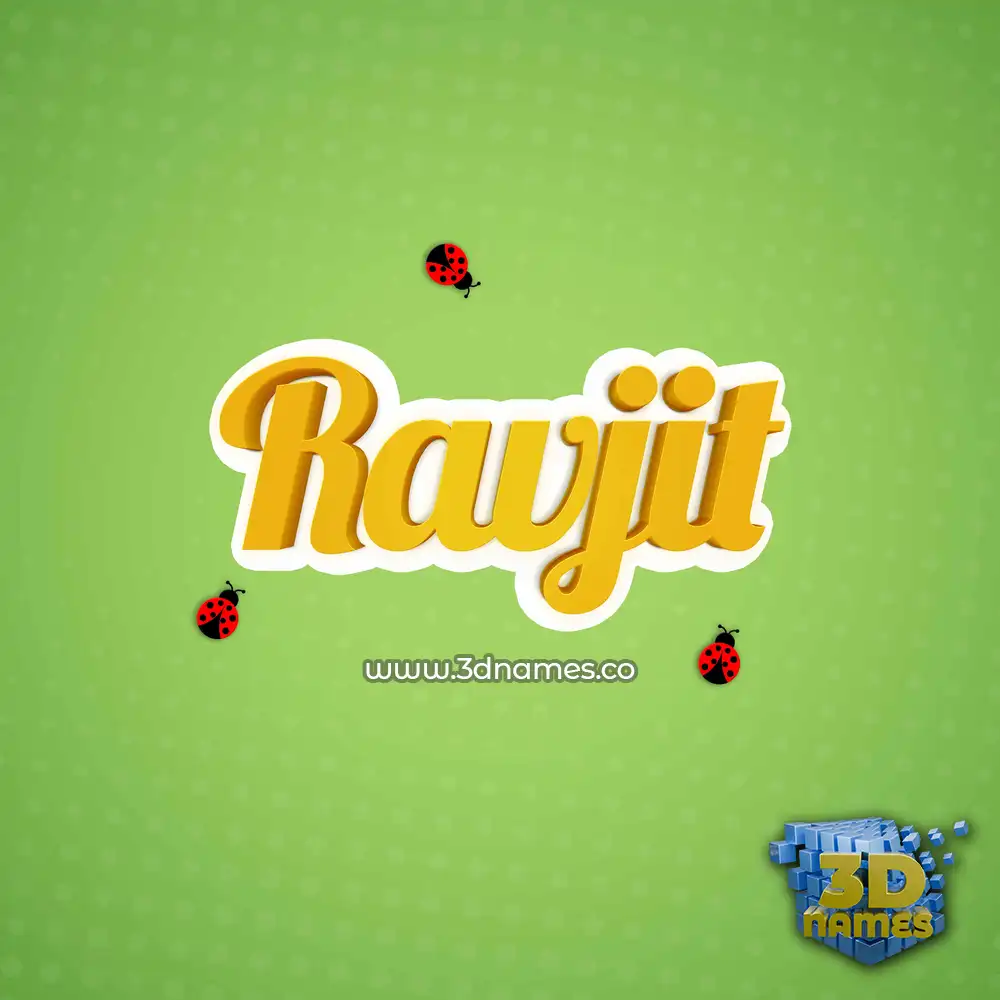 ravjit in Ladybugs style - 3D name wallpaper