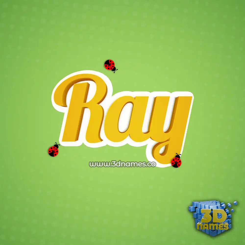 ray in Ladybugs style - 3D name wallpaper