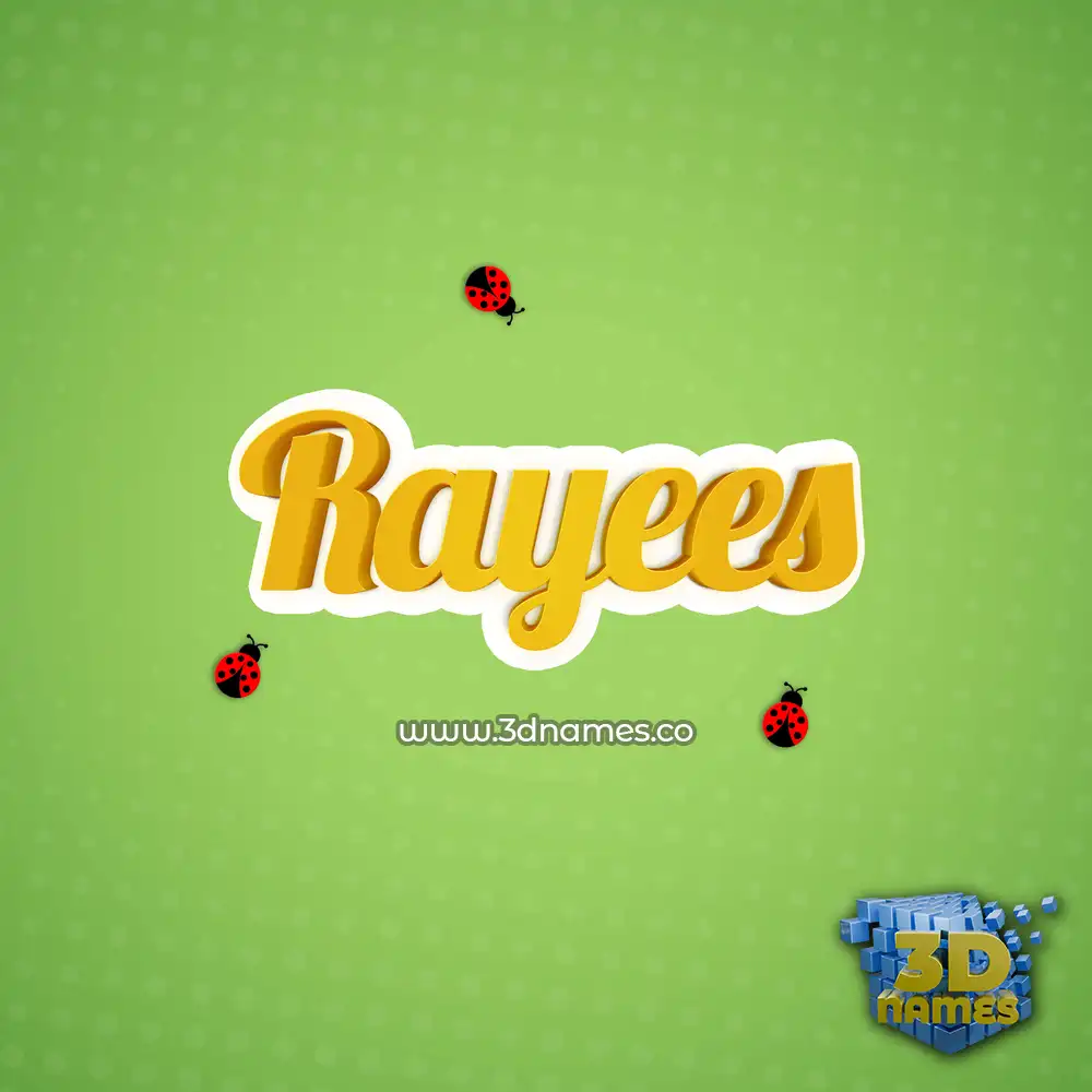 rayees in Ladybugs style - 3D name wallpaper