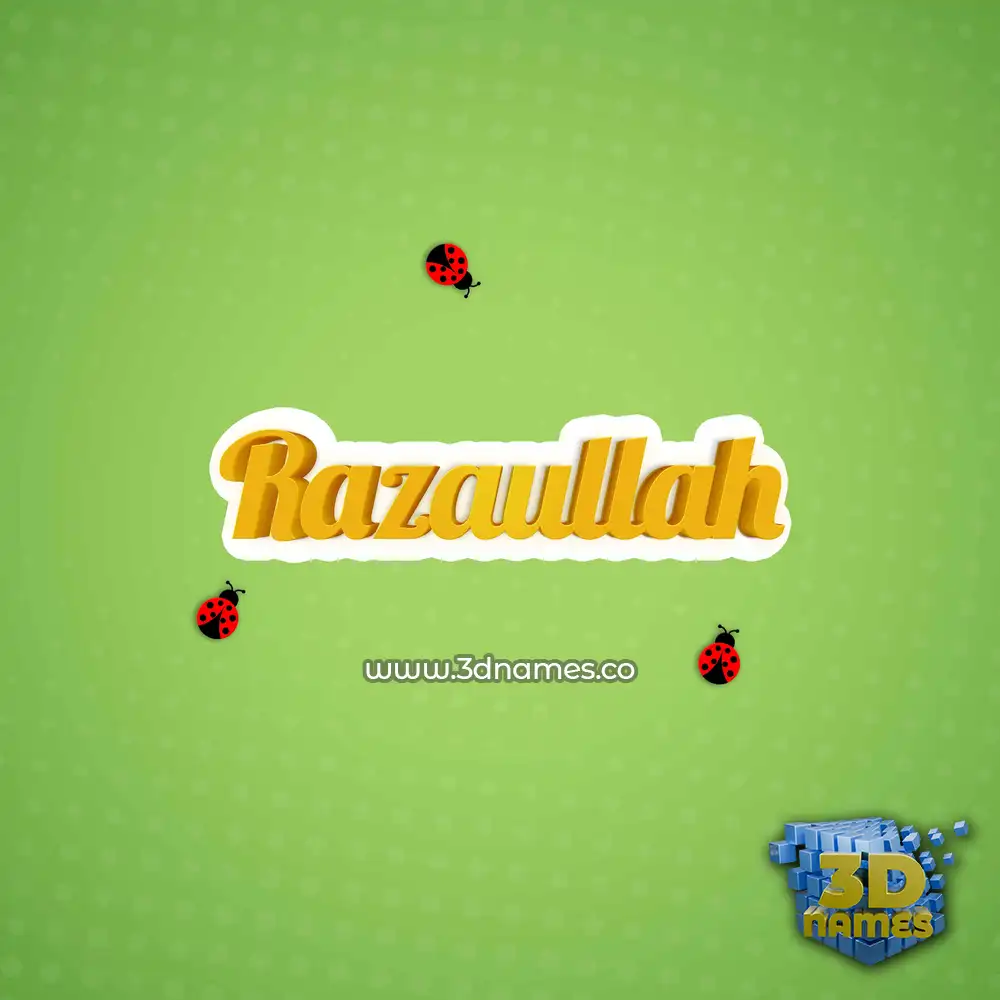 razaullah in Ladybugs style - 3D name wallpaper