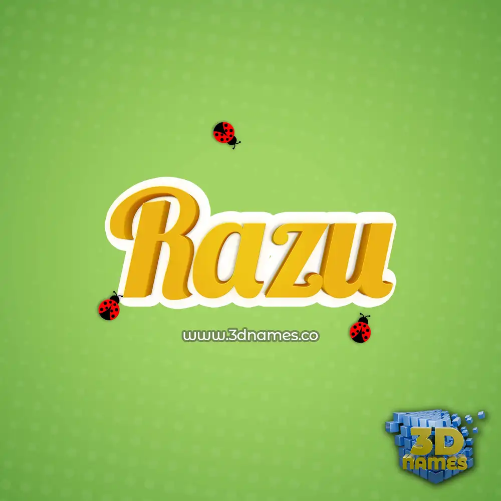 razu in Ladybugs style - 3D name wallpaper