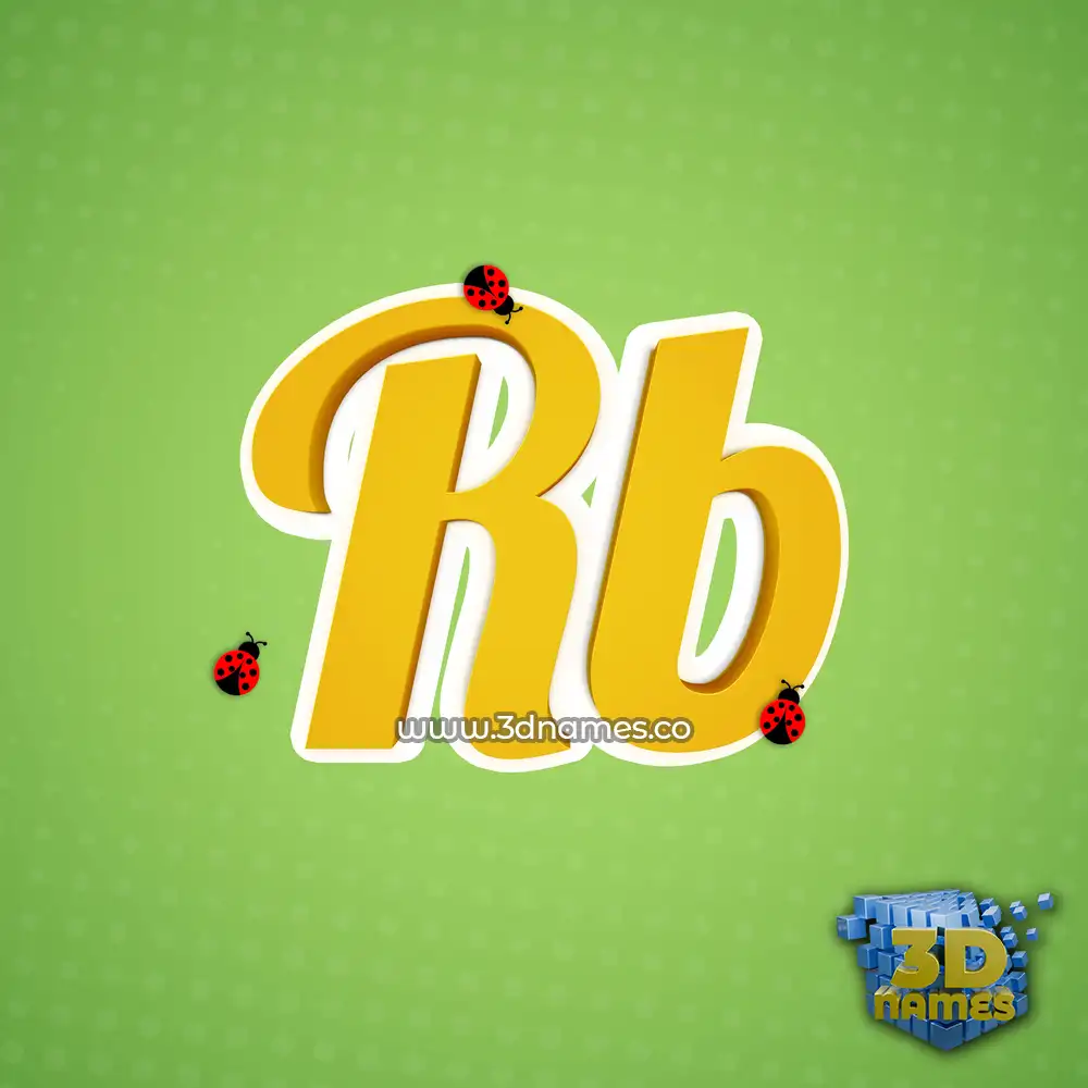 rb in Ladybugs style - 3D name wallpaper