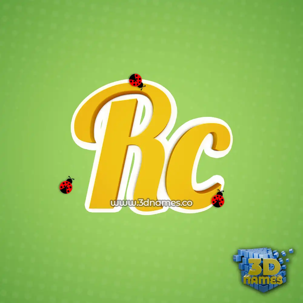 rc in Ladybugs style - 3D name wallpaper
