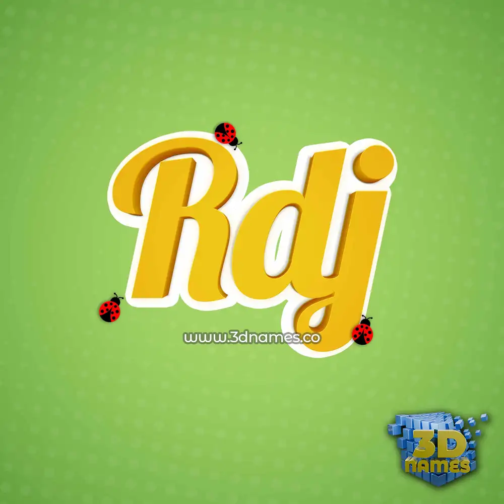 rdj in Ladybugs style - 3D name wallpaper