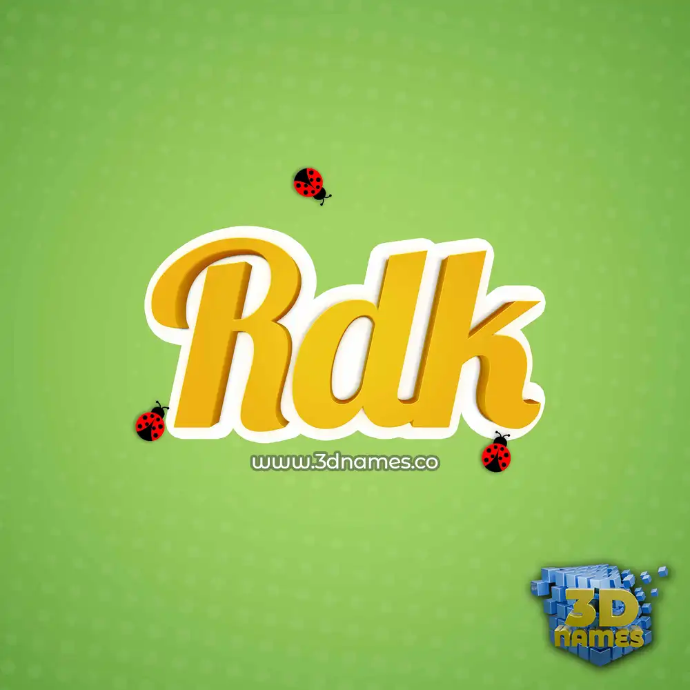 rdk in Ladybugs style - 3D name wallpaper