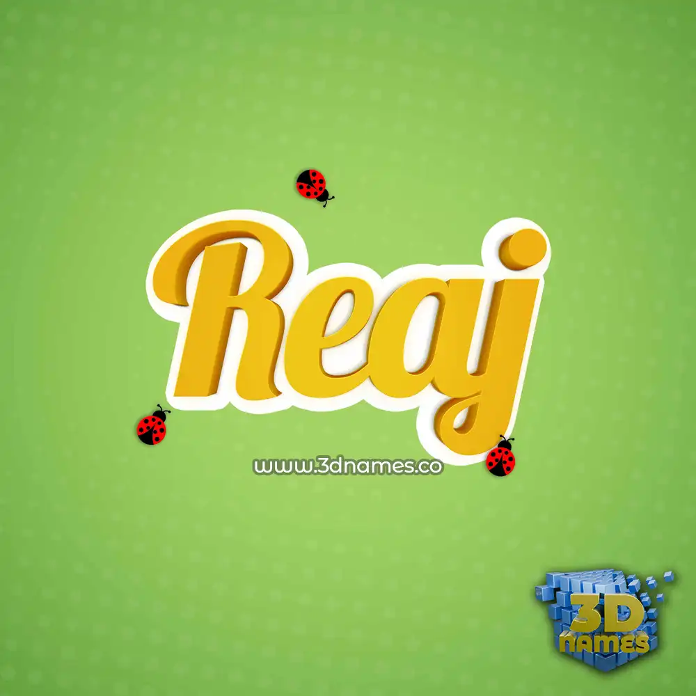reaj in Ladybugs style - 3D name wallpaper