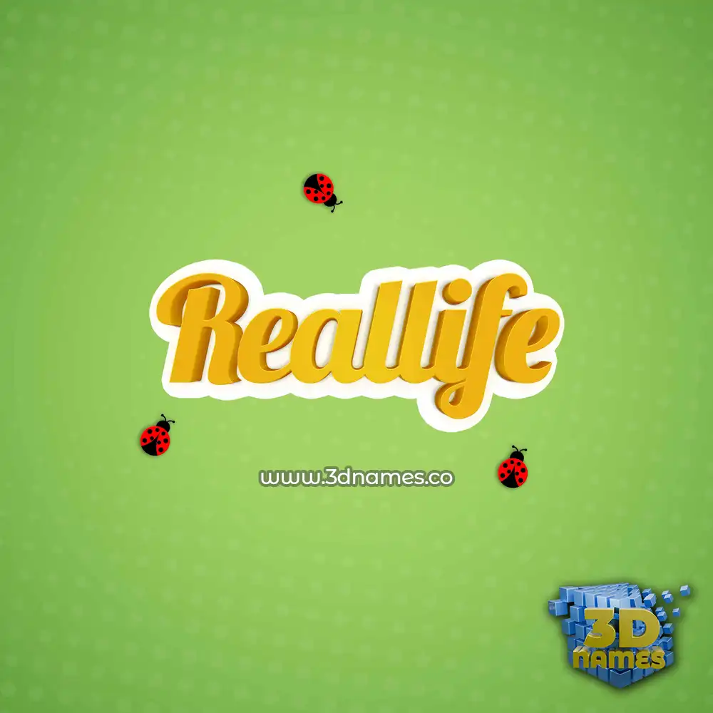 reallife in Ladybugs style - 3D name wallpaper