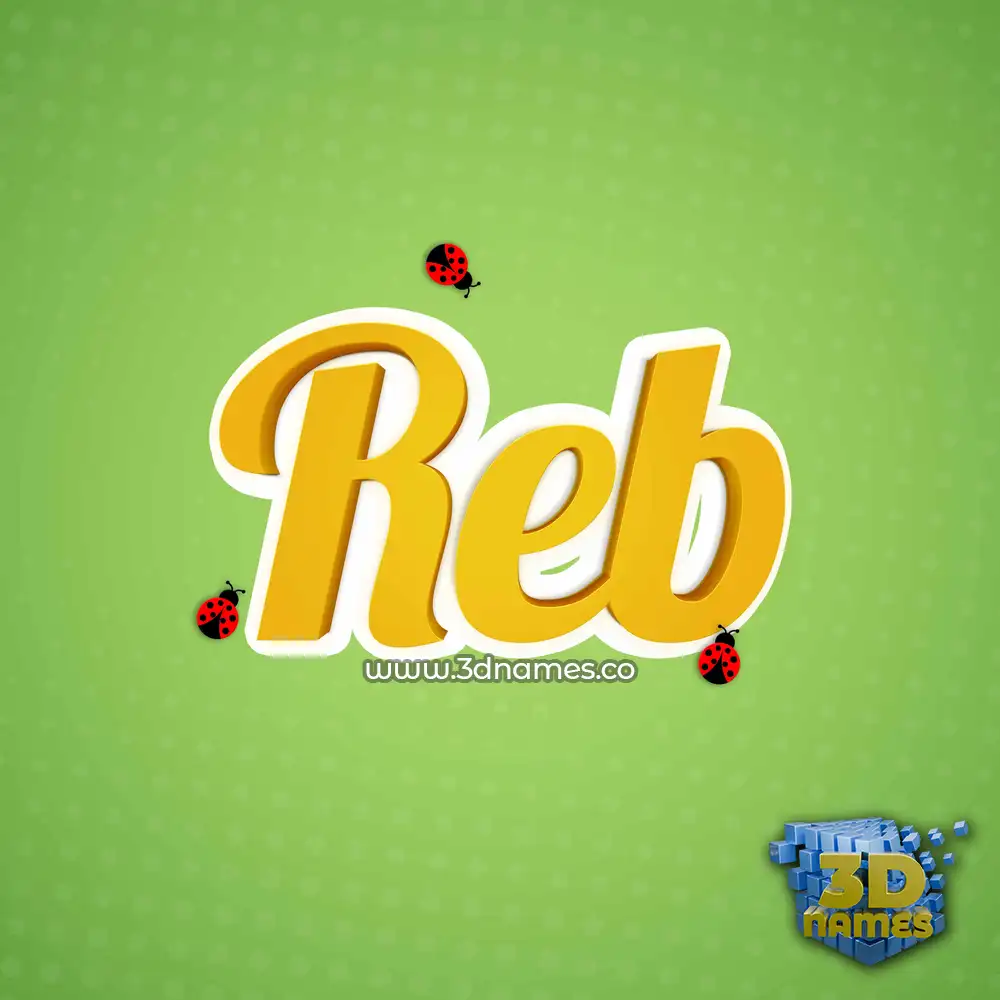 reb in Ladybugs style - 3D name wallpaper