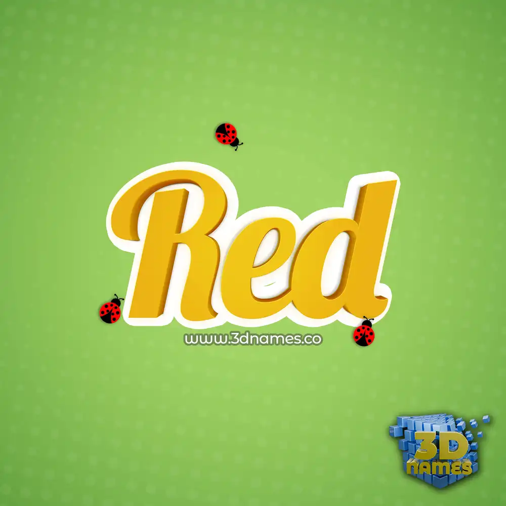 red in Ladybugs style - 3D name wallpaper