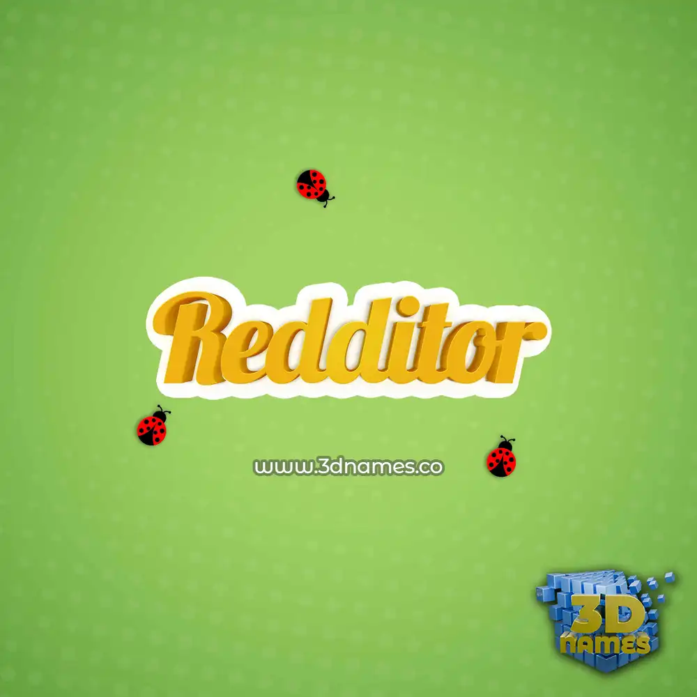 redditor in Ladybugs style - 3D name wallpaper
