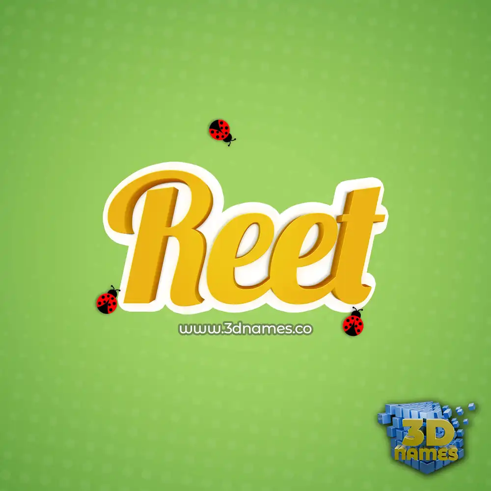 reet in Ladybugs style - 3D name wallpaper