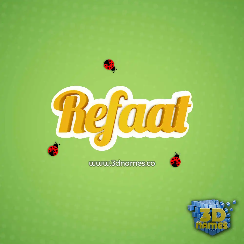 refaat in Ladybugs style - 3D name wallpaper
