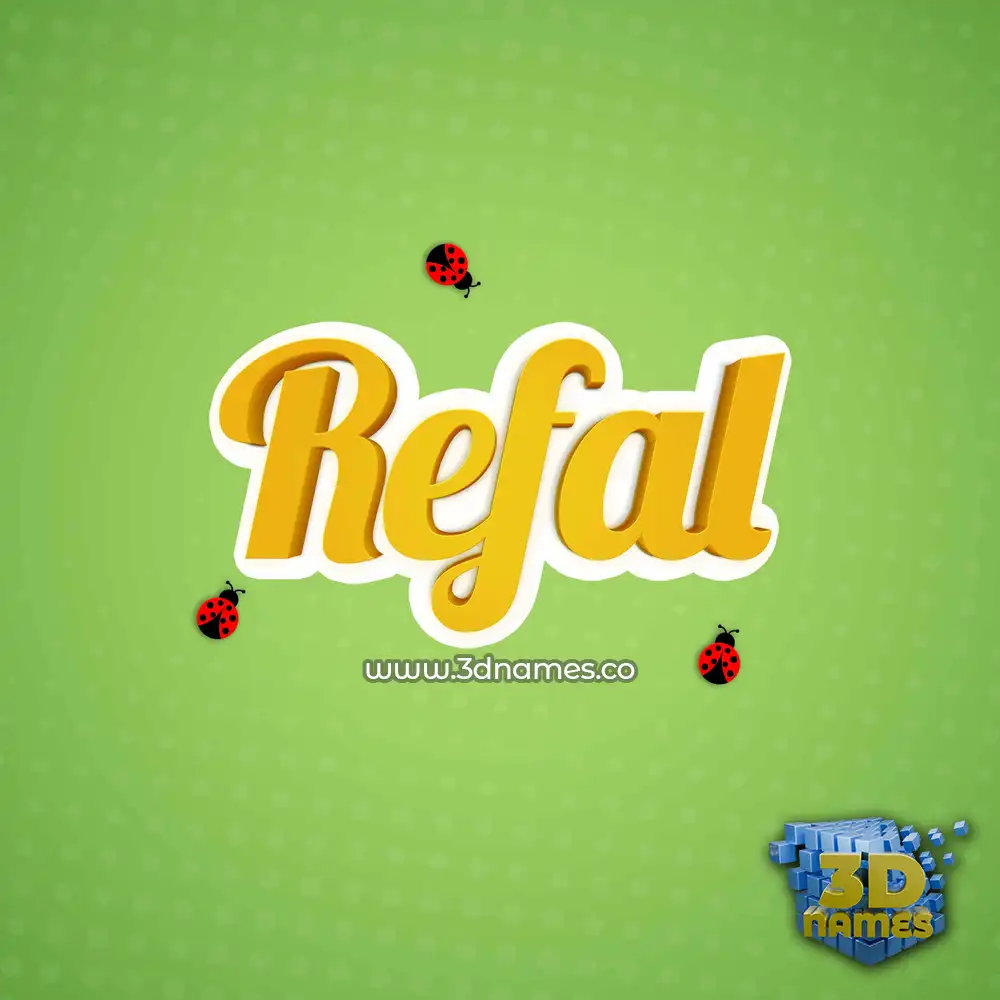 refal in Ladybugs style - 3D name wallpaper