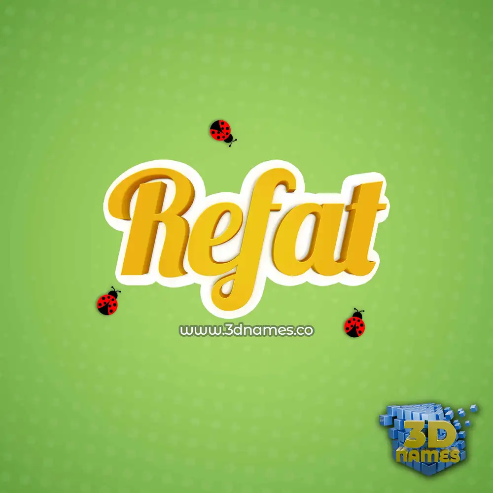 refat in Ladybugs style - 3D name wallpaper