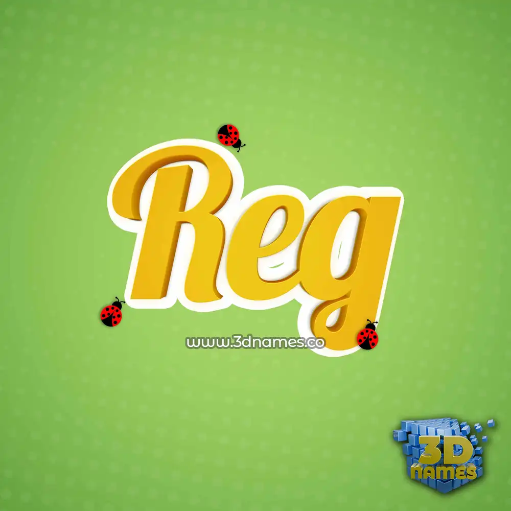 reg in Ladybugs style - 3D name wallpaper
