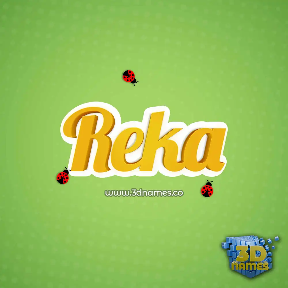 reka in Ladybugs style - 3D name wallpaper
