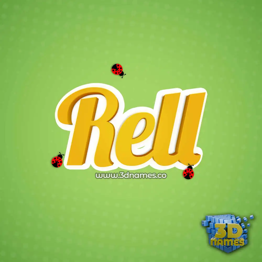 rell in Ladybugs style - 3D name wallpaper