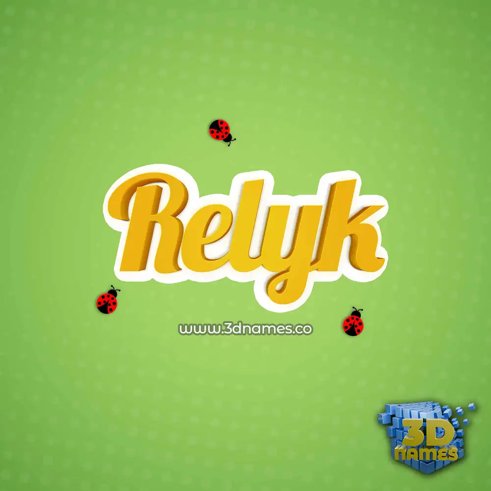 relyk in Ladybugs style - 3D name wallpaper