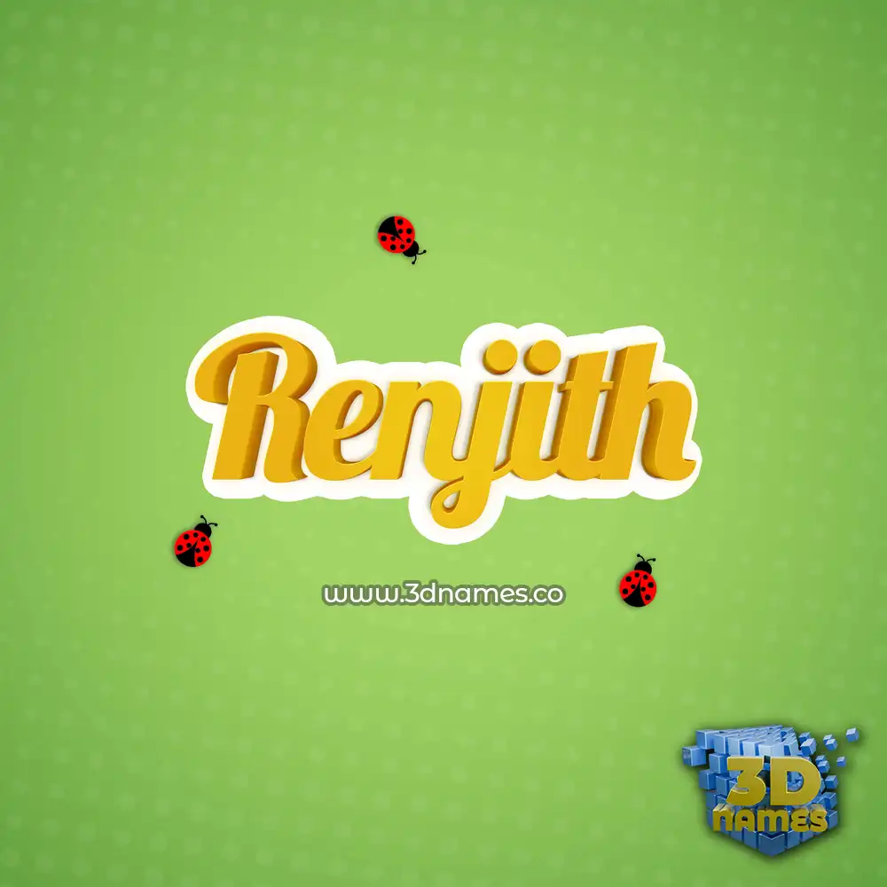 renjith in Ladybugs style - 3D name wallpaper