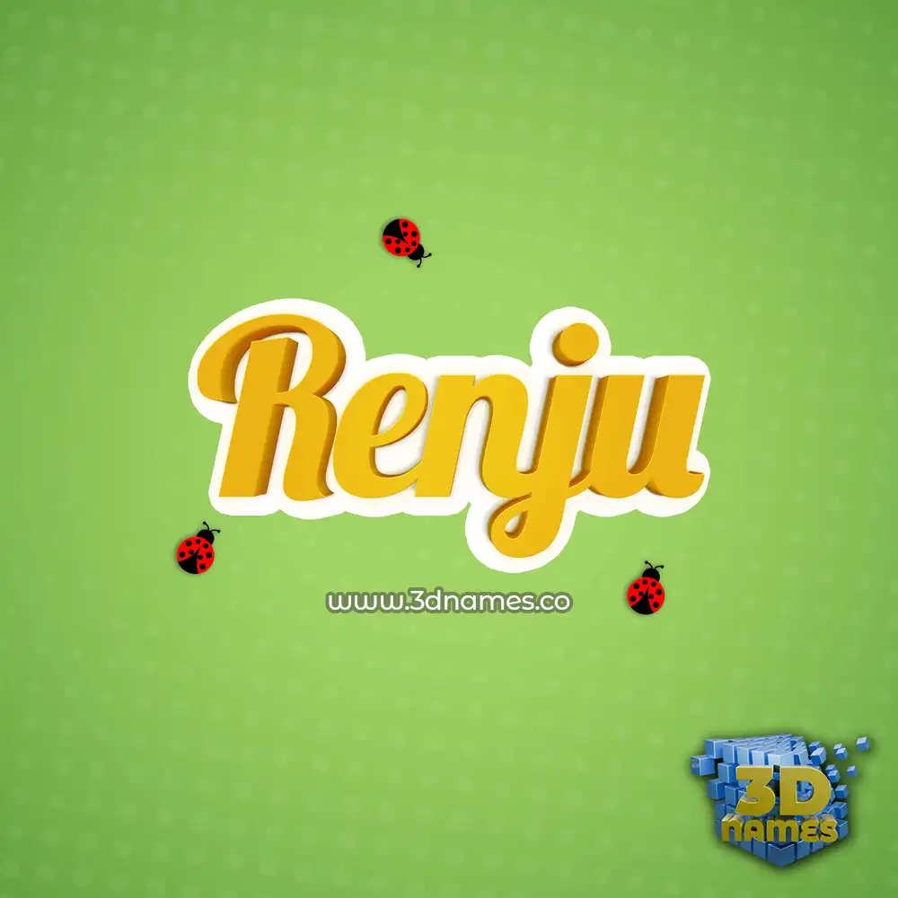 renju in Ladybugs style - 3D name wallpaper