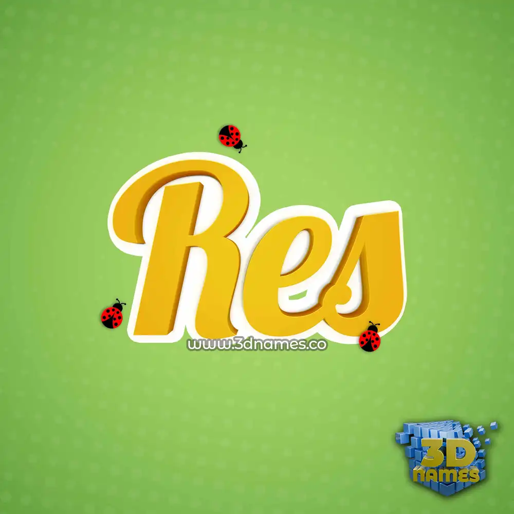 res in Ladybugs style - 3D name wallpaper