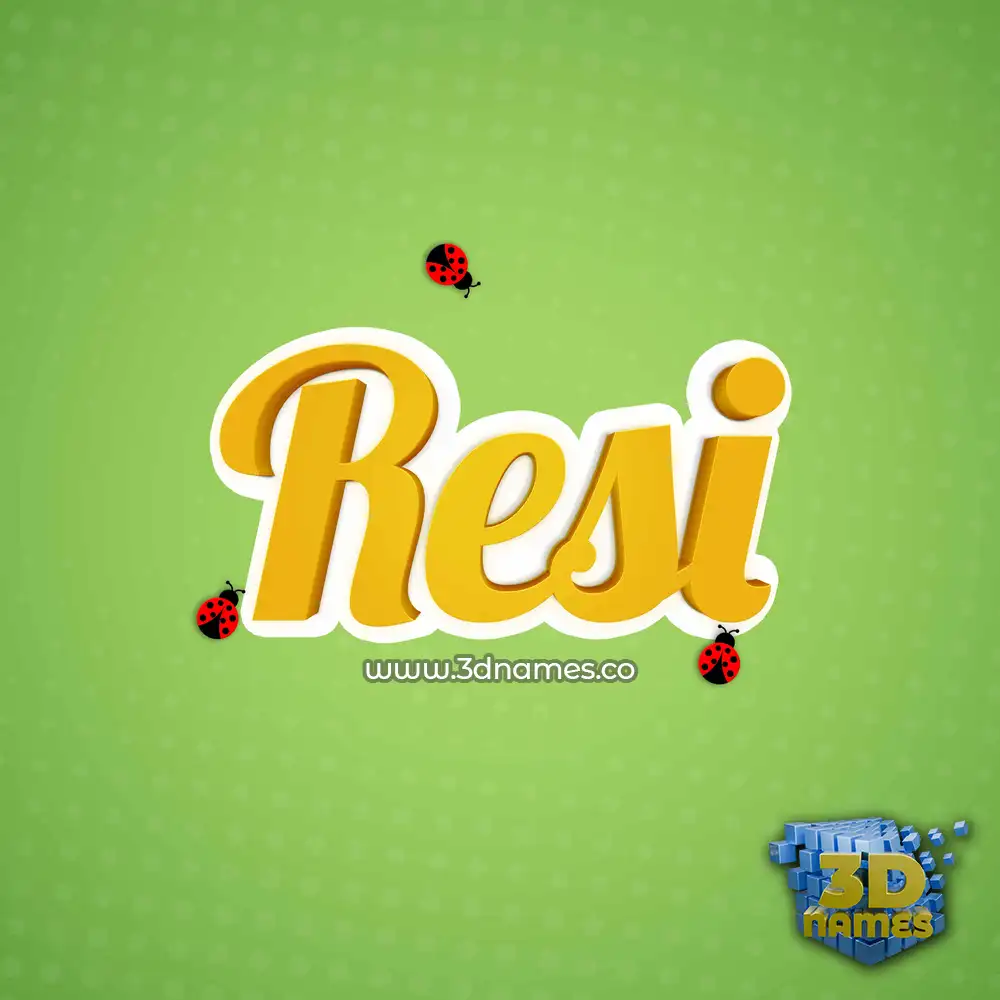 resi in Ladybugs style - 3D name wallpaper