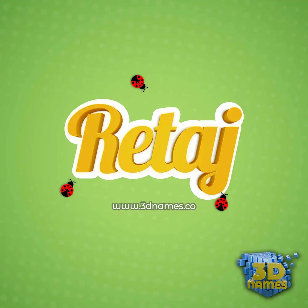 retaj in Ladybugs style - 3D name wallpaper