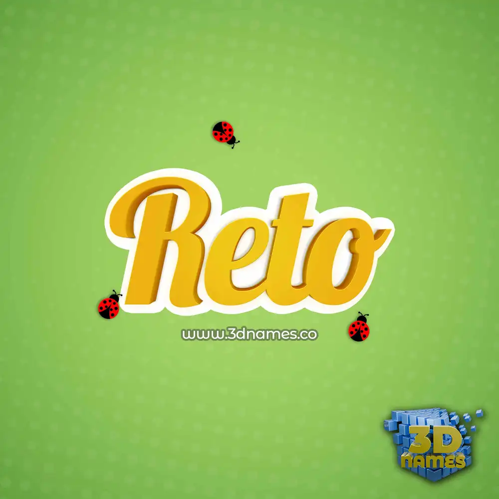 reto in Ladybugs style - 3D name wallpaper
