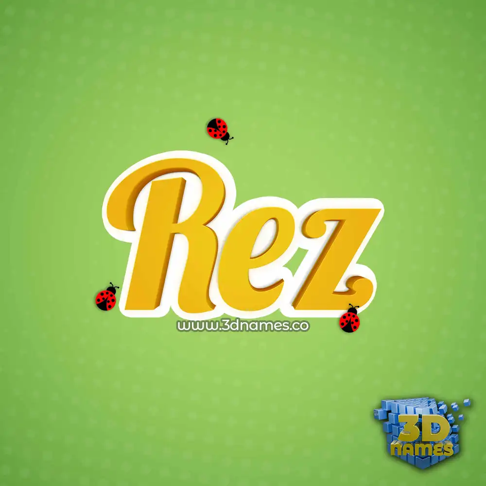 rez in Ladybugs style - 3D name wallpaper