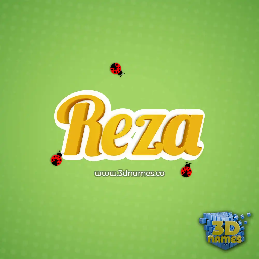 reza in Ladybugs style - 3D name wallpaper