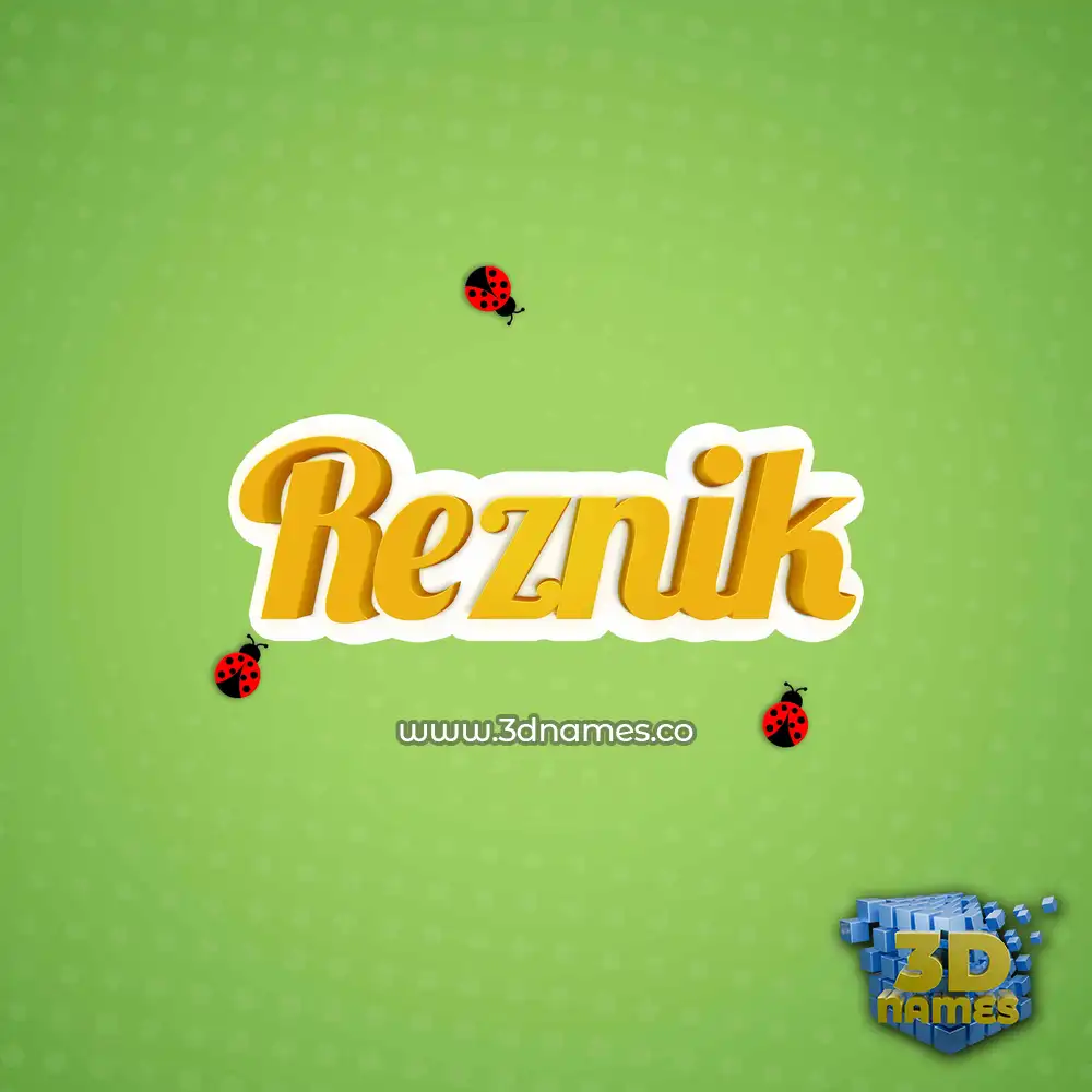 reznik in Ladybugs style - 3D name wallpaper