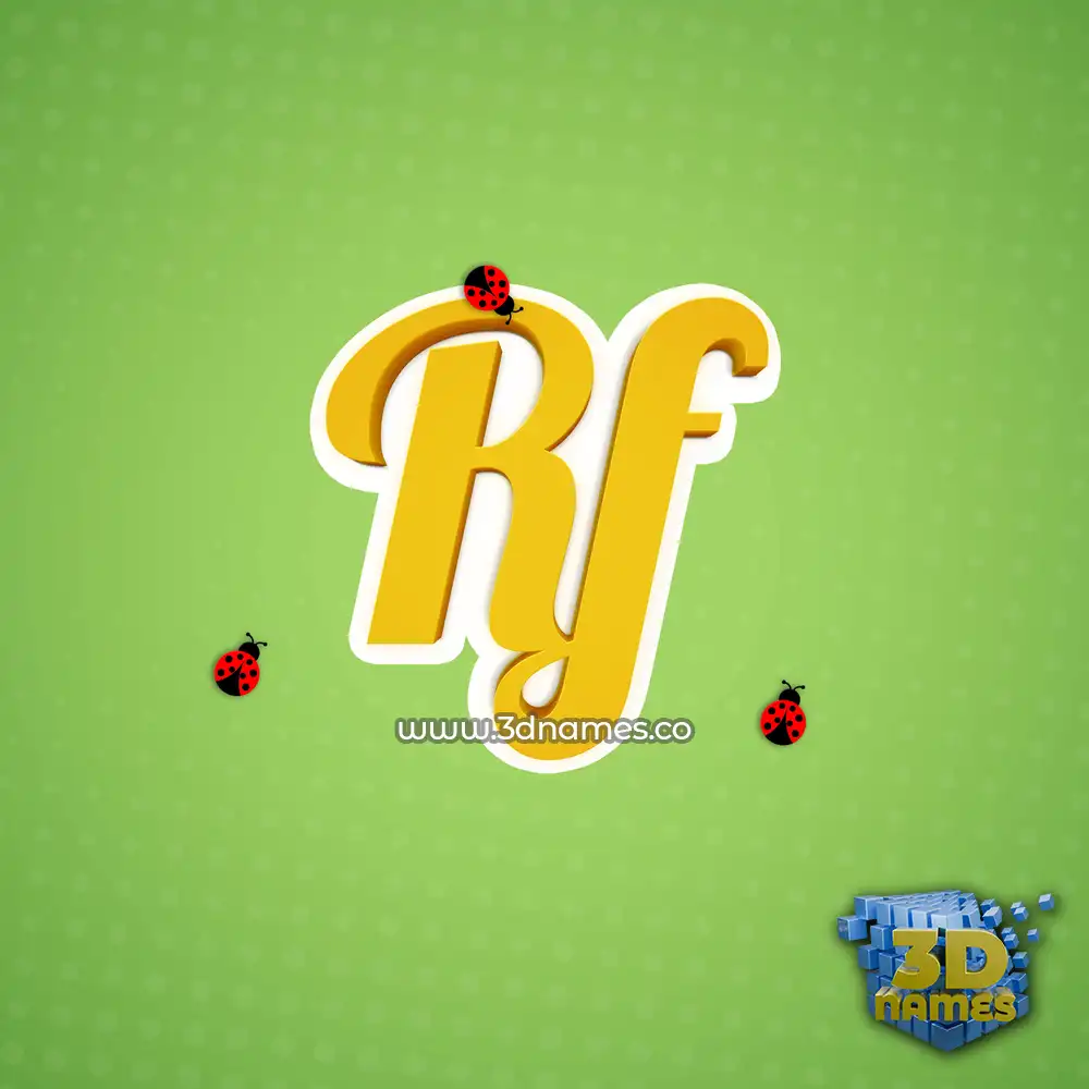 rf in Ladybugs style - 3D name wallpaper