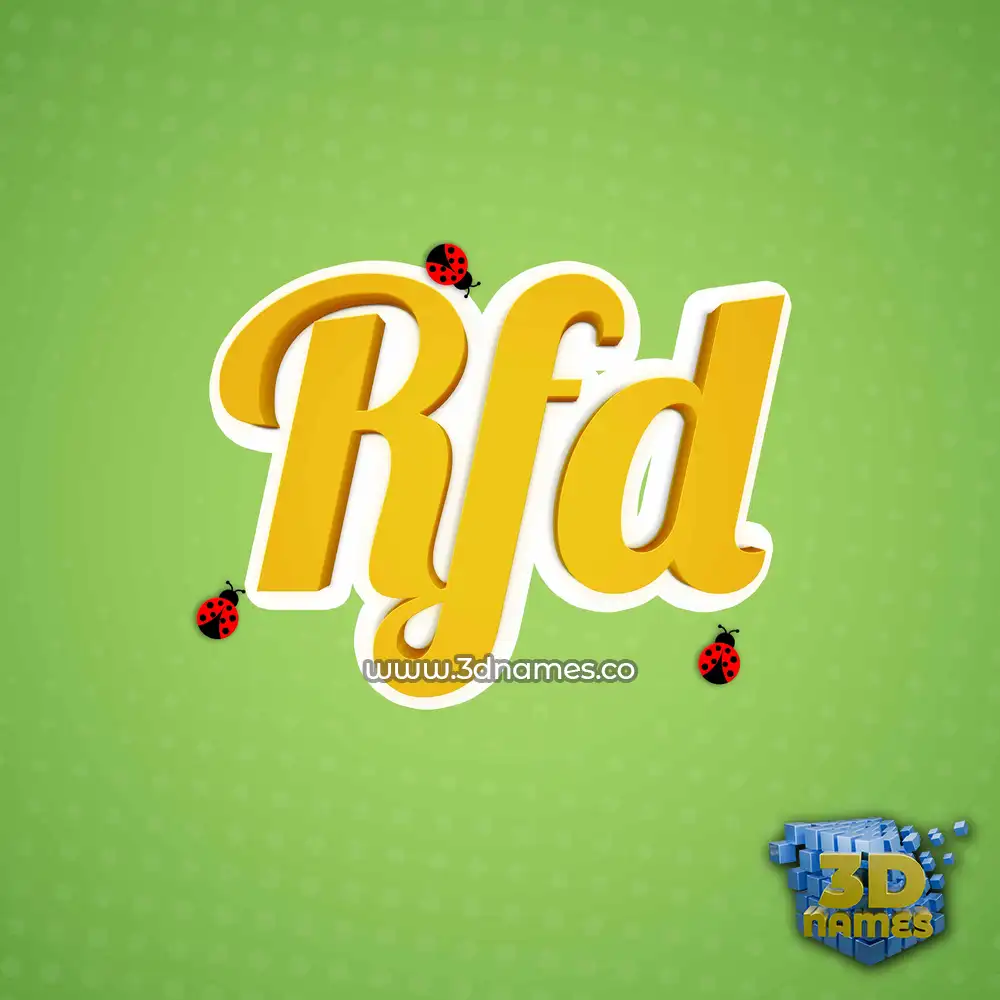 rfd in Ladybugs style - 3D name wallpaper