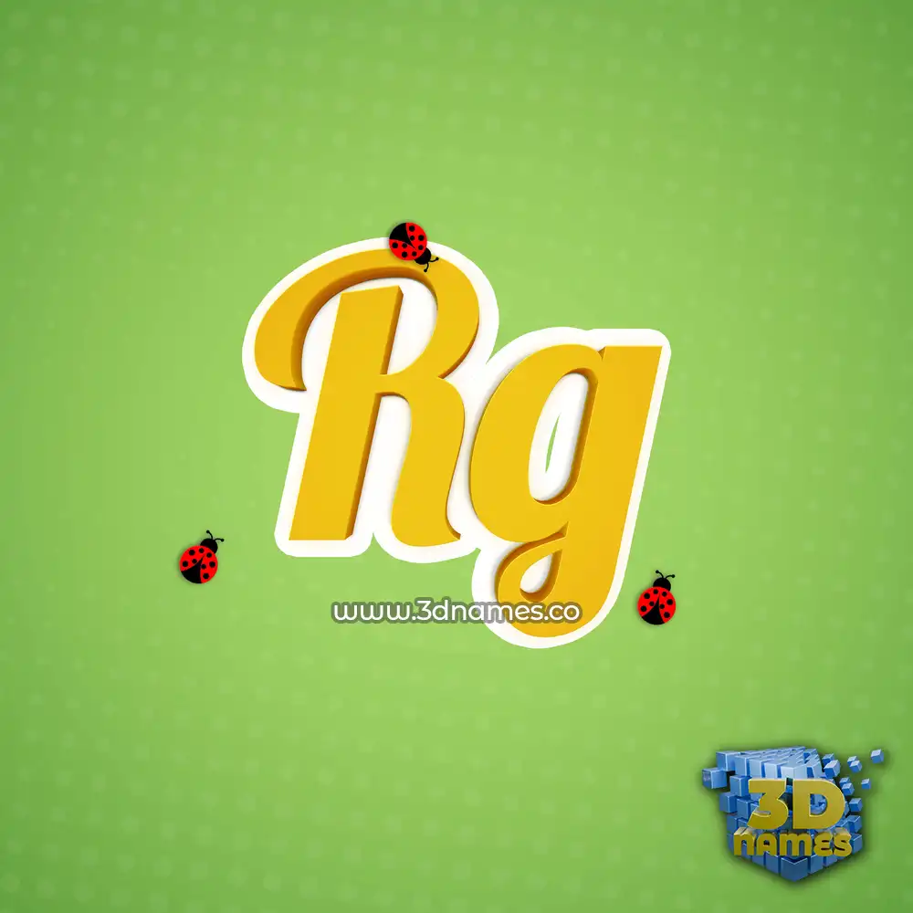 rg in Ladybugs style - 3D name wallpaper