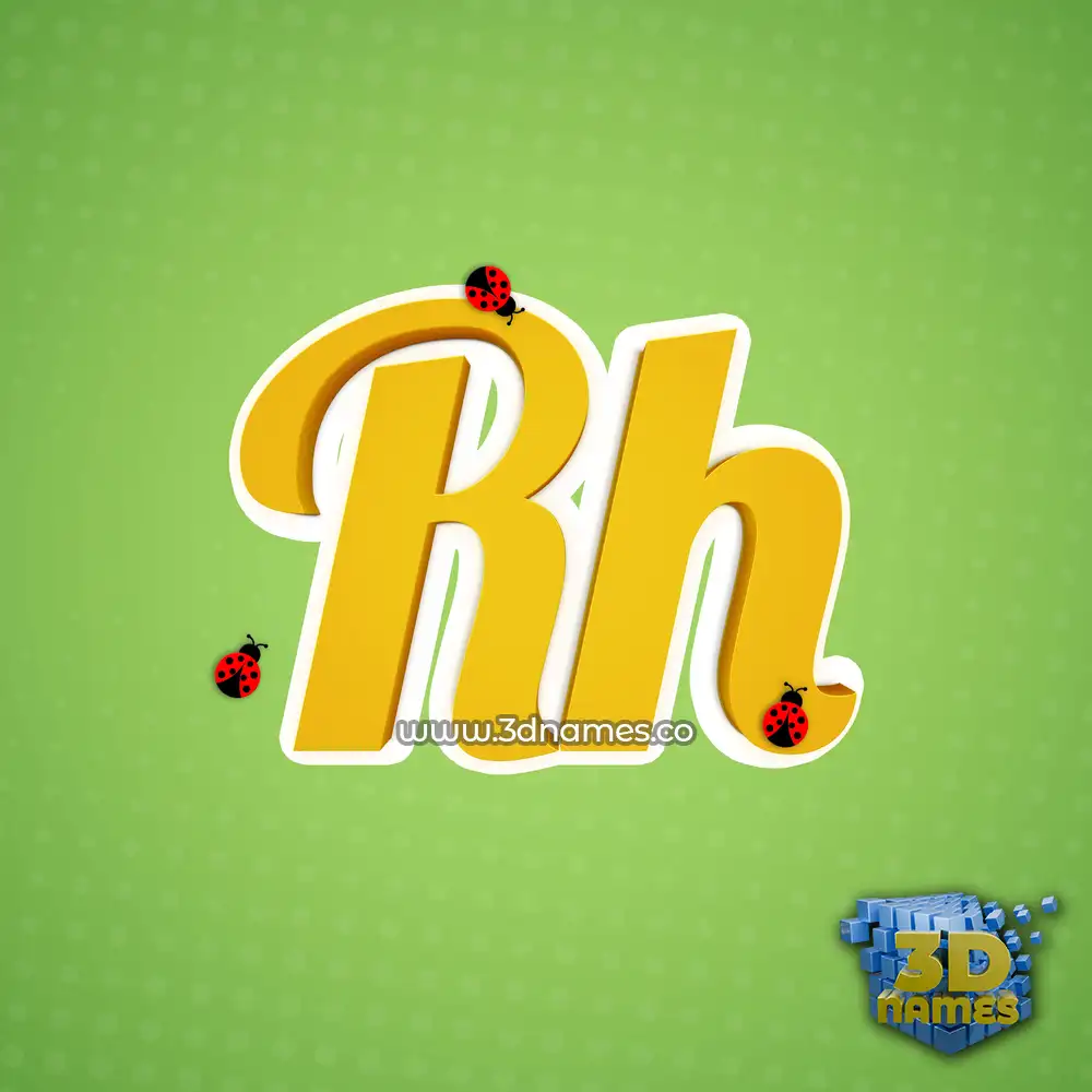 rh in Ladybugs style - 3D name wallpaper